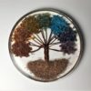 Orgone Coaster / Disc / Plate with 7-Chakra Natural Stone Tree of Life 3.5" inch diameter