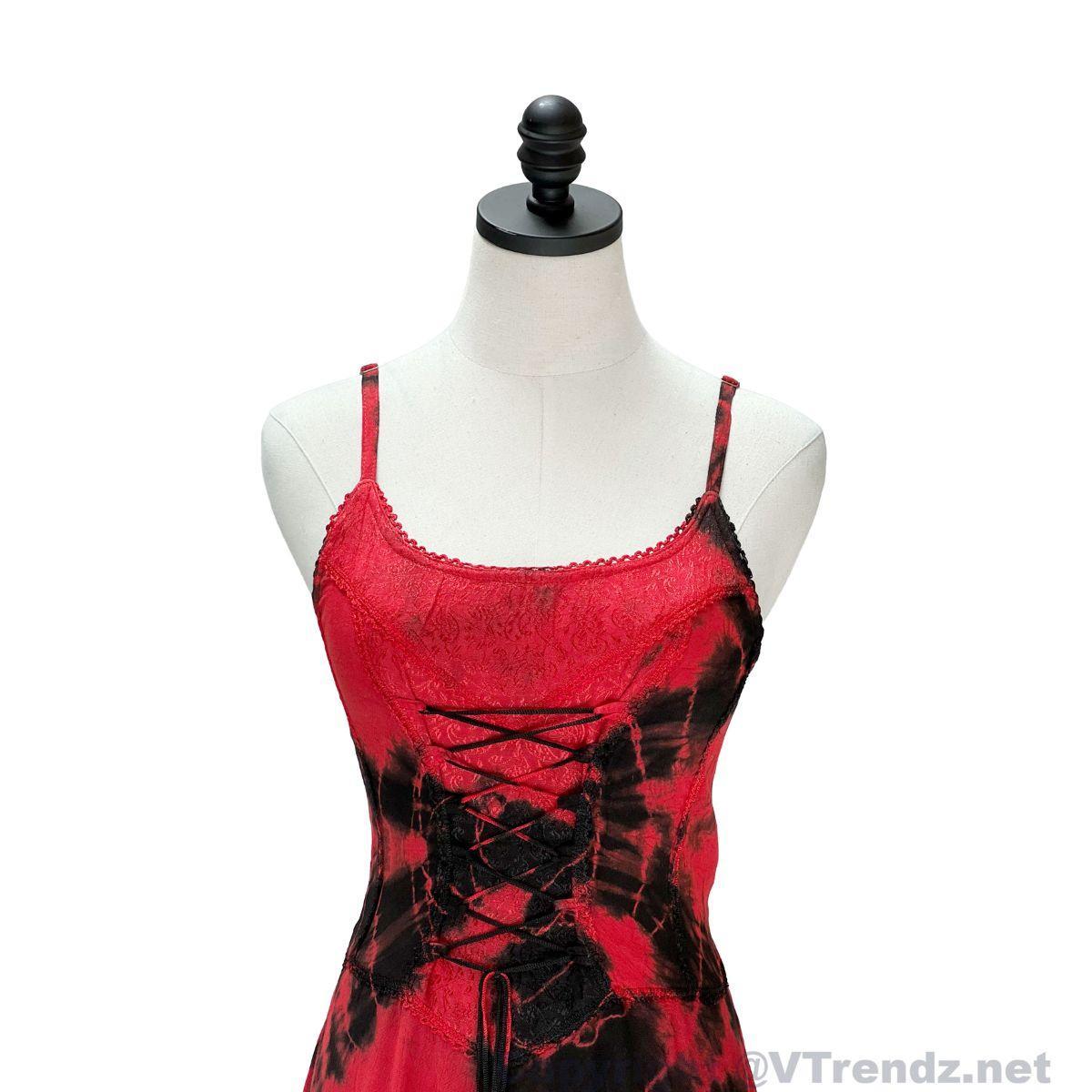 2 Layer Tie Dye Handkerchief Dress with Front Corset & Adjustable Straps - Image 34