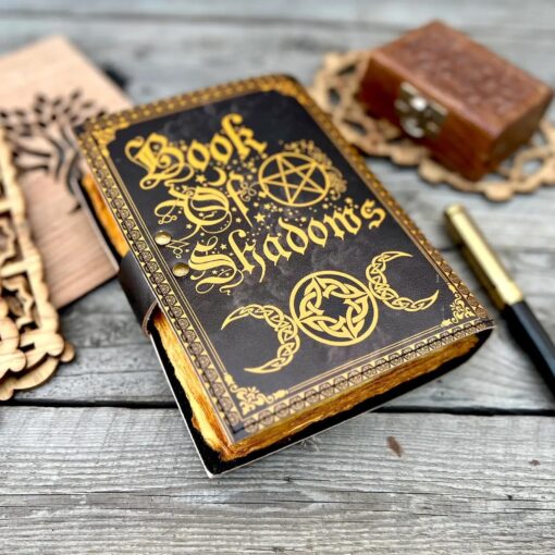 Book of Shadows Leather Journal | Your Personal Grimoire, Decal Paper