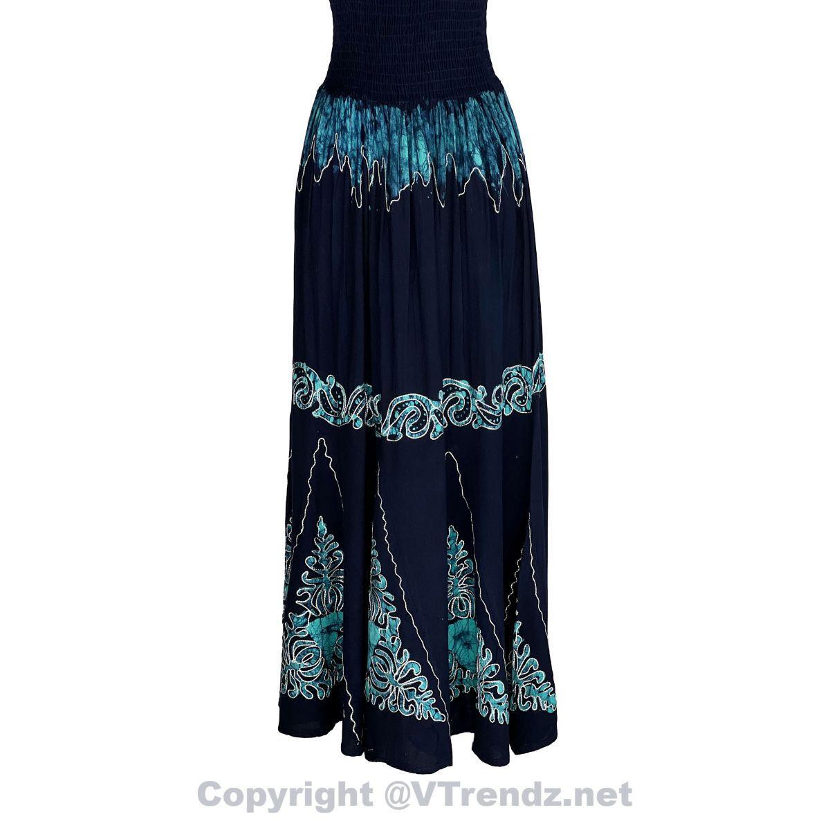 Long 8-Kali Embroidered Maxi Dress with Stretch Sleeves - Image 10