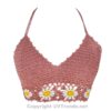Crochet Bikini Top with Colorful Daisies Knit/ Crop Top/ Bra Top, Handmade, 1 Size Fits Most - Image 2