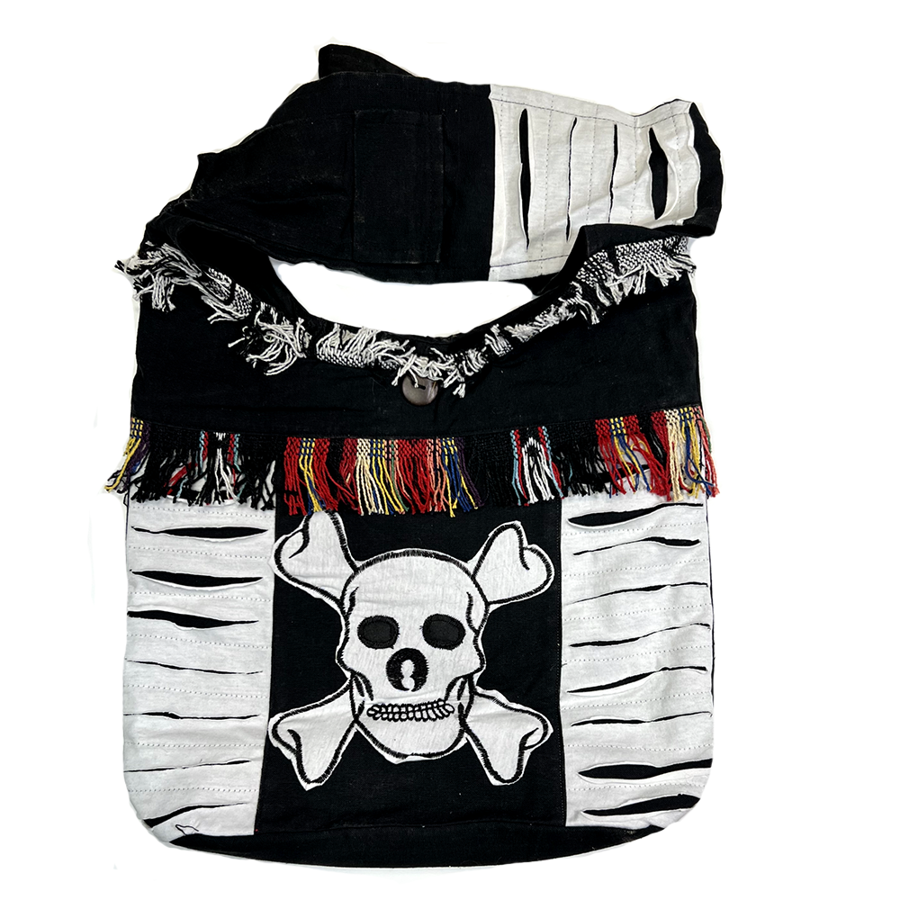 Skull With Bones Bohemian Hippie Bag