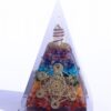 7-Chakra Cosmic Alignment Orgonite Pyramid: Hexagram Sacred Protection Tower (4-Inch) VTrendz