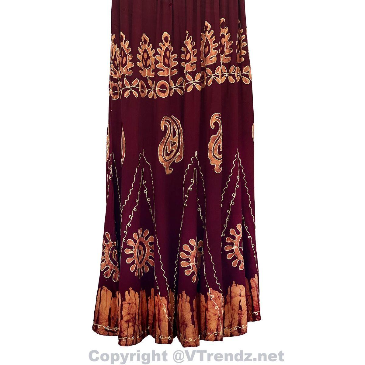 Long 8-Kali Embroidered Maxi Dress with Stretch Sleeves - Image 42