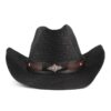 Cowboy Straw Hat For Men/Women Unisex Attractive Hat with Leather Strap;  Adult One Size Fits Most (22-23 inches), adjustable size - Image 2