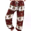 Red & Cream Elephant Print Drawstring Thai Harem Pants VTrendz