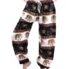 Black & Cream Elephant Print Drawstring Thai Harem Pants VTrendz