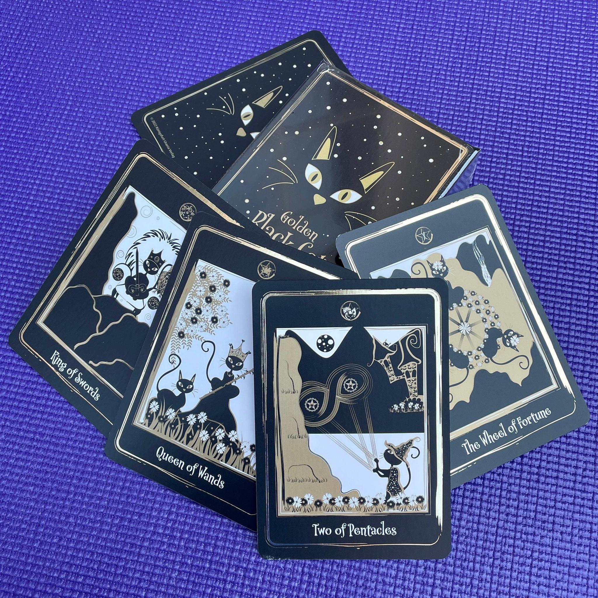 Golden Black Cat Tarot Card, by Helena de Almeida - Image 3