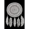 Dream Catcher Full Circle 5 feathers Black Base Tiedye Poster Wall Hanging Handmade Cotton Tapestry 40"x30" inch VTrendz