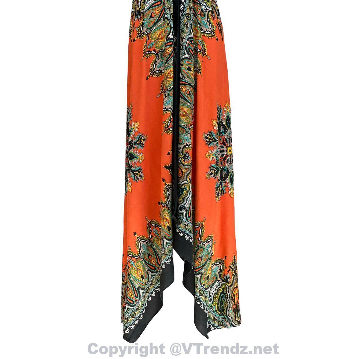 Jamawar Scarf Dress Dori with Halter Neck & Back Ties - Image 43