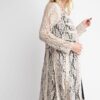Natural Lace Jacket with Suede Button Trim by Vocal - Image 6