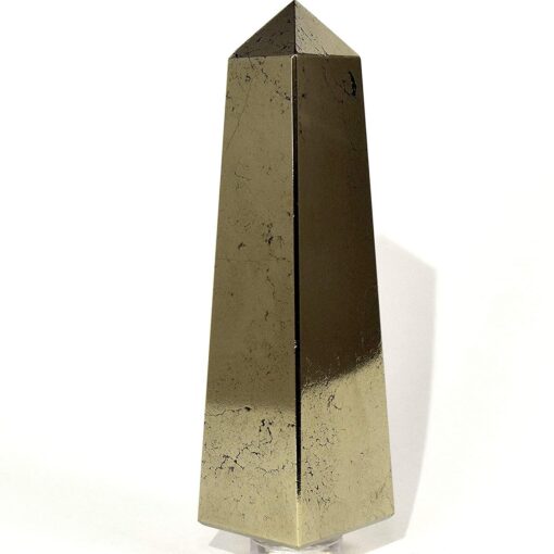 Pyrite Obelisk Tower: Jumbo Healing Wand for Abundance, Protection & Solar Will