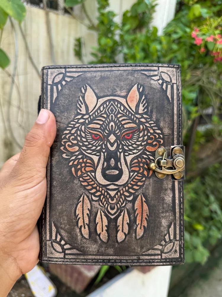Spirit Wolf Embossed Leather Journal | A Chronicle of Instinct & Wisdom - Image 3