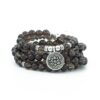 Smoky Quartz / Smokey Quartz 108 Mala Bead 6 mm Stone Beads with Om & Tree of life Charm Natural Stone Yoga necklace/Bracelet - Image 2
