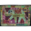 VPT-E06 Elephant Wall hanging Vintage Patchwork Tapestry Bohemian Handmade Beaded Embroidered Ethnic Hippie Indian Wall décor 40 x 60 Inches VTrendz
