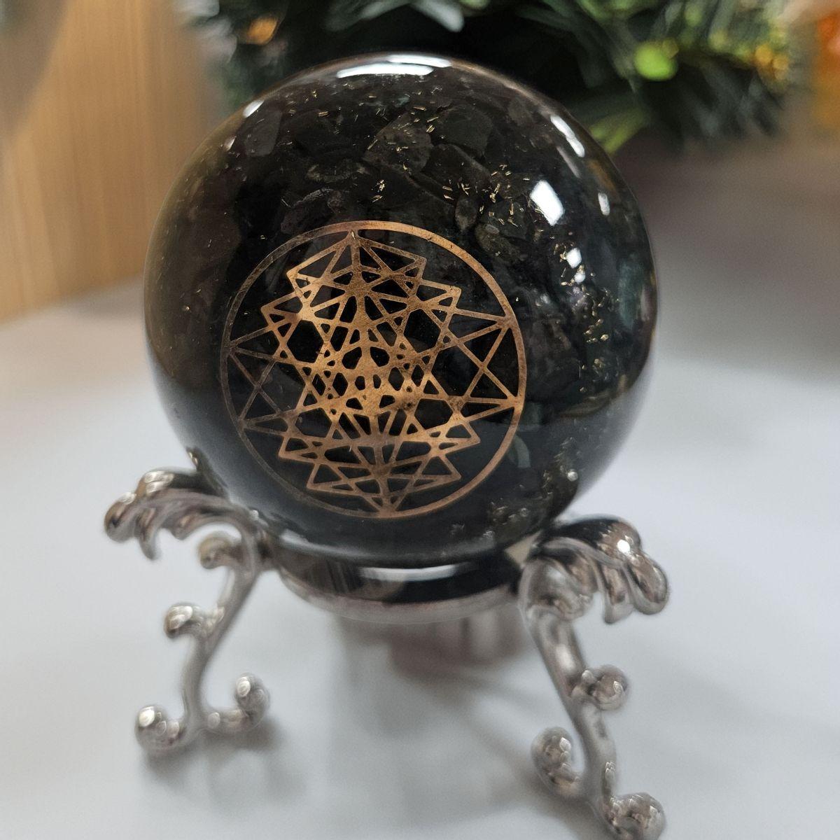 Bloodstone Orgone Sphere – Artifact of Vitality & Spiritual Courage – 2"
