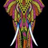 Elephant Black Base Multi Poster Wall Hanging Handmade Cotton Tapestry 40"x30" inch VTrendz