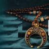 Holy Wood Beads Om Pendant Necklace for Energy Balancing, Positivity, Tranquility, and Meditation Vintage Nepal Long Buddhist Mala Wood Beaded Pendant & Necklace Ethnic Bohemian Boho Lucky Jewelry VTrendz