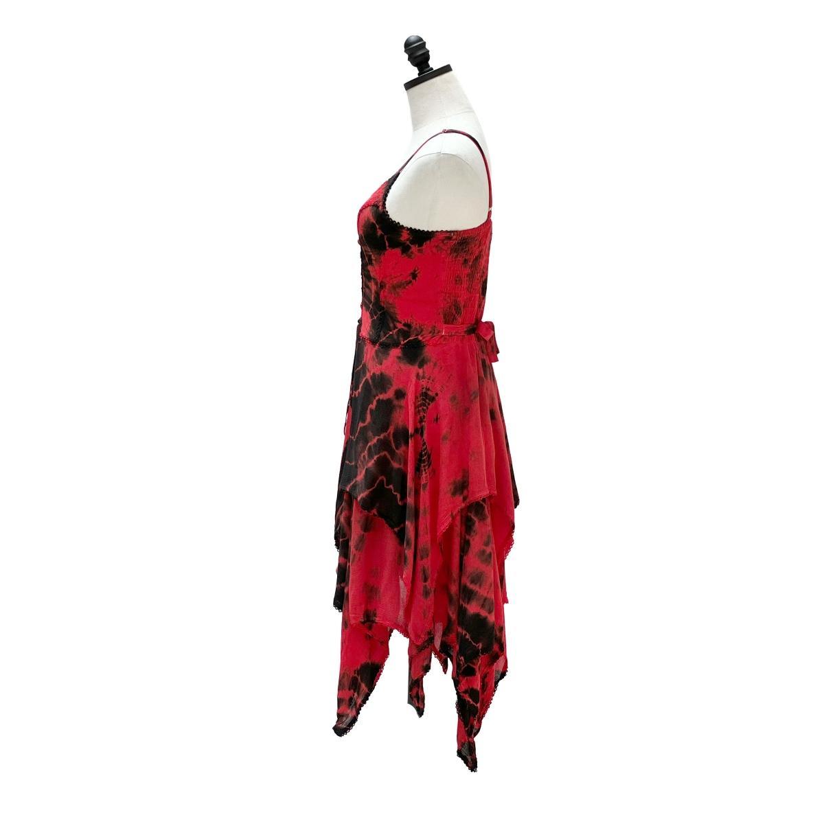 2 Layer Tie Dye Handkerchief Dress with Front Corset & Adjustable Straps - Image 38