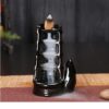 Cascading Split Bamboo Style Black Ceramic Backflow Incense Holder Waterfall Incense Burner, Reflux Burner, Handmade Ceramic, Home Décor for Meditation, Mini-Zen Experience Size: H19cm X W10cm VTrendz