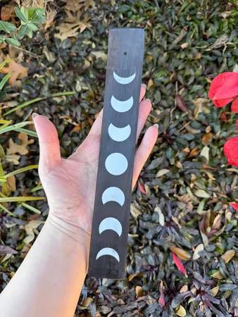 Phases of the Moon Incense Stick Burner | Lunar Cycle Ash Catcher (10"L) - Image 3