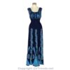 Long 8-Kali Embroidered Maxi Dress with Stretch Sleeves VTrendz