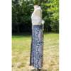 Light Pink & Black Open Leg Thai Palazzo Pant Flower Print Rayon Comfy & Trendy One Size Fits Most 100% Rayon - Image 2