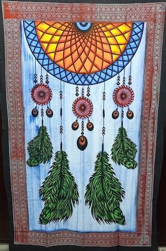 Dream Catcher 1/2 Circle Poster Wall Hanging Handmade Cotton Tapestry 40"x30" inch