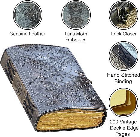 Embossed Celestial Moth Grimoire | A Tome of Lunar Wisdom - Image 4
