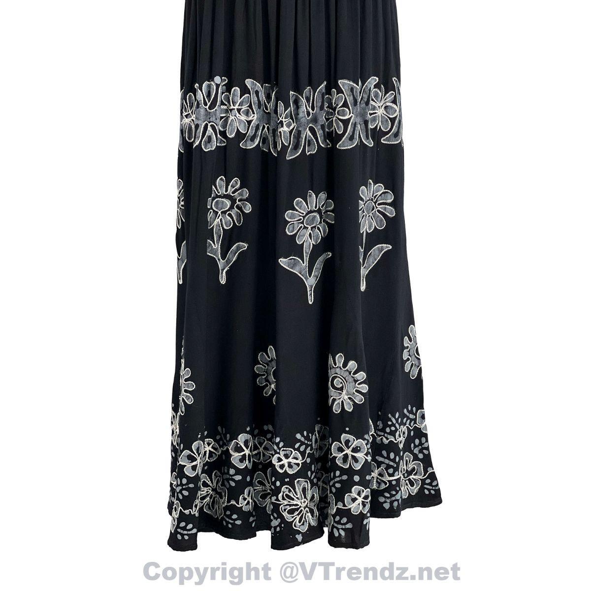 Long 8-Kali Embroidered Maxi Dress with Stretch Sleeves - Image 24