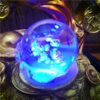 Golden Money Tree Fountain with Rolling Crystal Ball & LED Antique Resin Tabletop Waterfall Fountain 16X16X20 cm VTrendz
