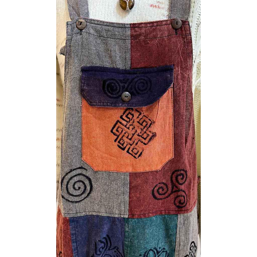 Comfort Patchwork Cotton Overalls Plain & Printed Mixed Patterns with Elastic Ankle Sizes S-XXL - Image 8