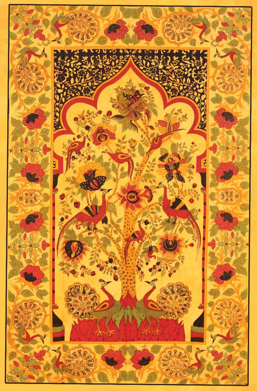 Temple Of Life Wall Hanging Handmade Cotton Tapestry 84"x54" inch - Image 4
