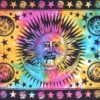 Sleeping Moon Tie dye Poster Wall Hanging Handmade Cotton Tapestry 40"x30" inch Both Horizontal and vertical Hang Options VTrendz