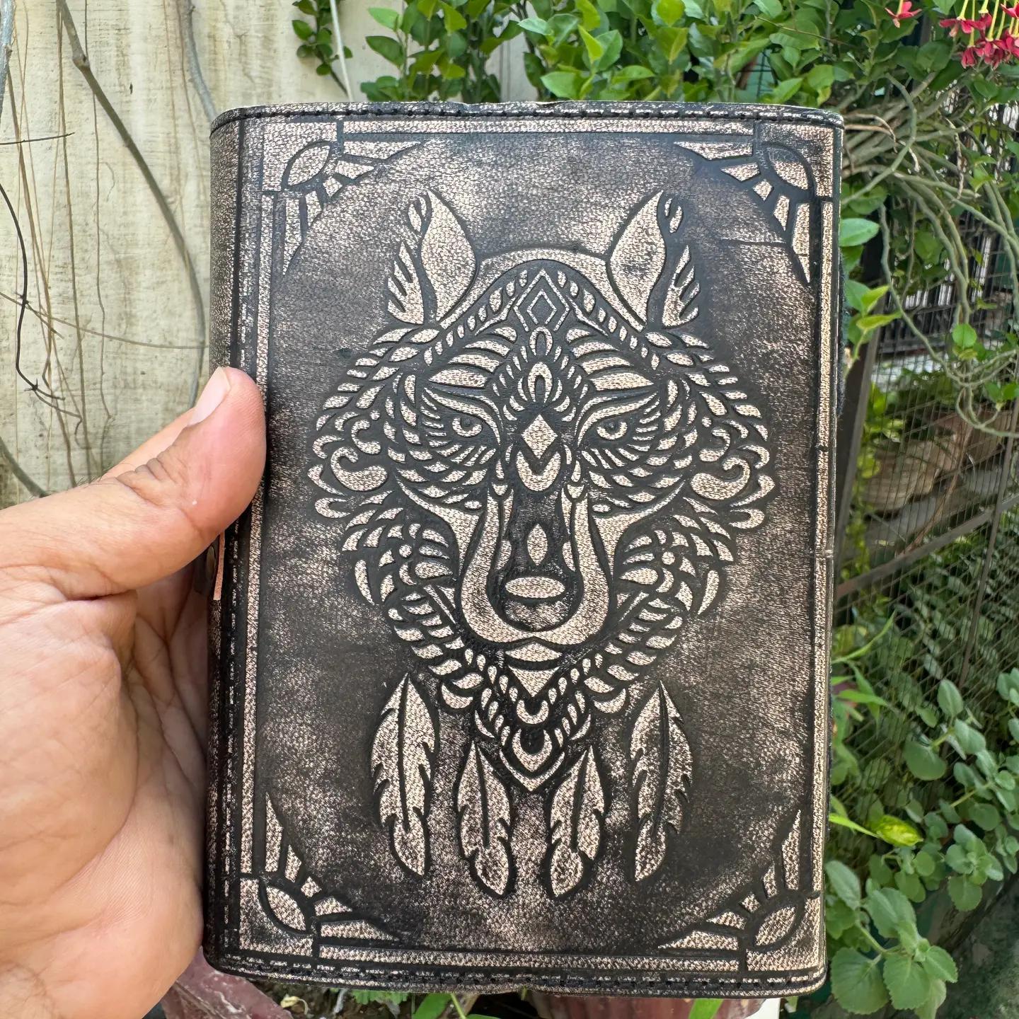 Spirit Wolf Embossed Leather Journal | A Chronicle of Instinct & Wisdom - Image 2