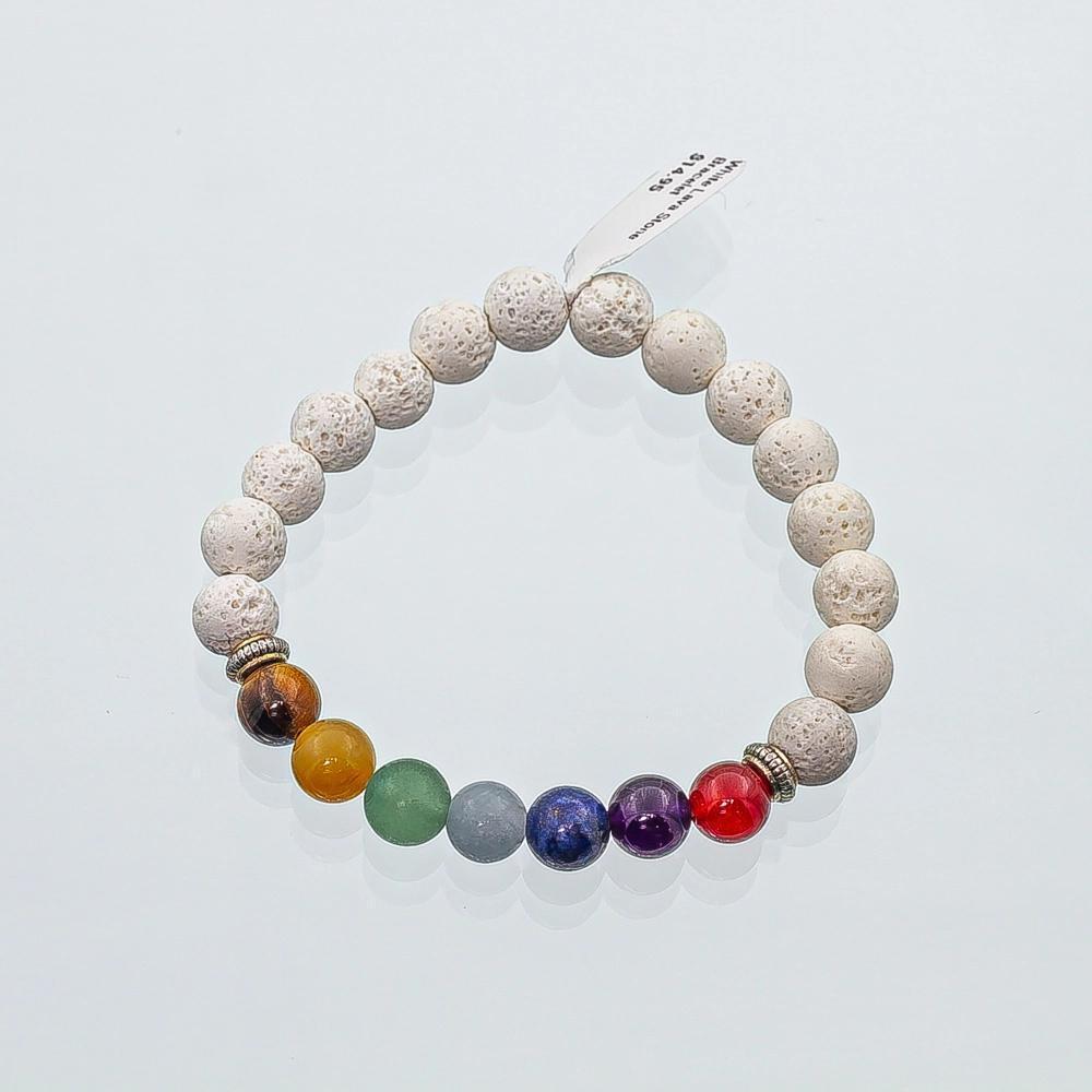 The Pure Conduit: White Lava Stone & 7-Chakra Bracelet