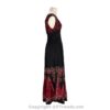 Long 8-Kali Embroidered Maxi Dress with Stretch Sleeves VTrendz