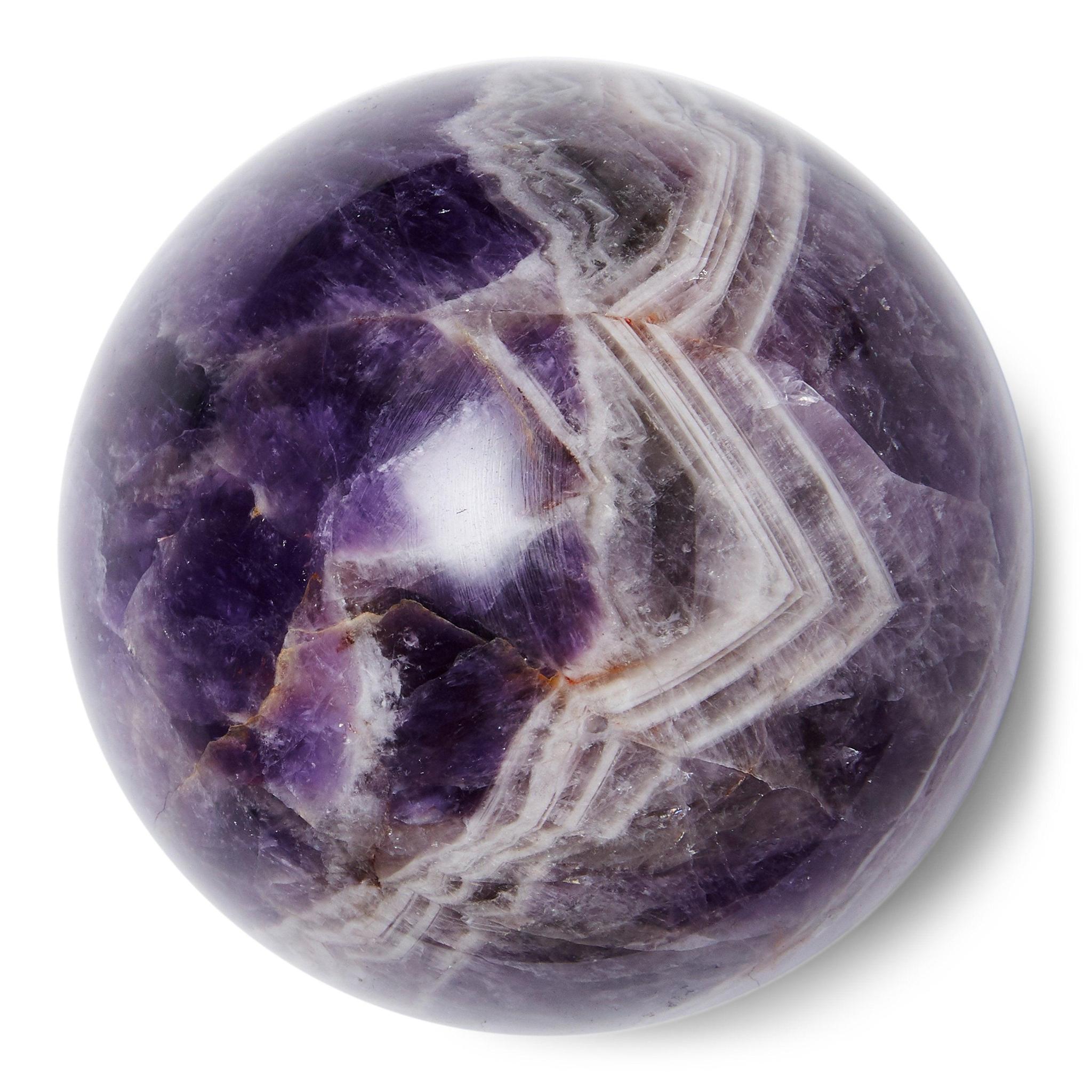 Amethyst Sphere Natural Stone For Healing Stone for Creativity, Intuition & Protection, Meditation Crystal Healing Grid Reiki Metaphysical Energy