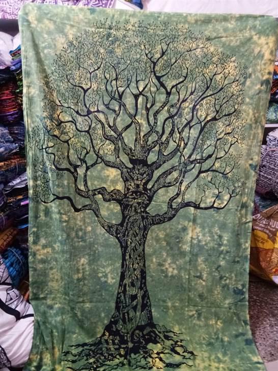 Celtic Season Tree Wall Hanging Handmade Cotton Tapestry 84"x54" inch - Image 2