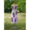 Flower Printed Straight Hem White Base Summer Dress One Size Fits Most, Beach Wear, Casual Hibiscus Flower Printed Adjustable Sundress - Image 3