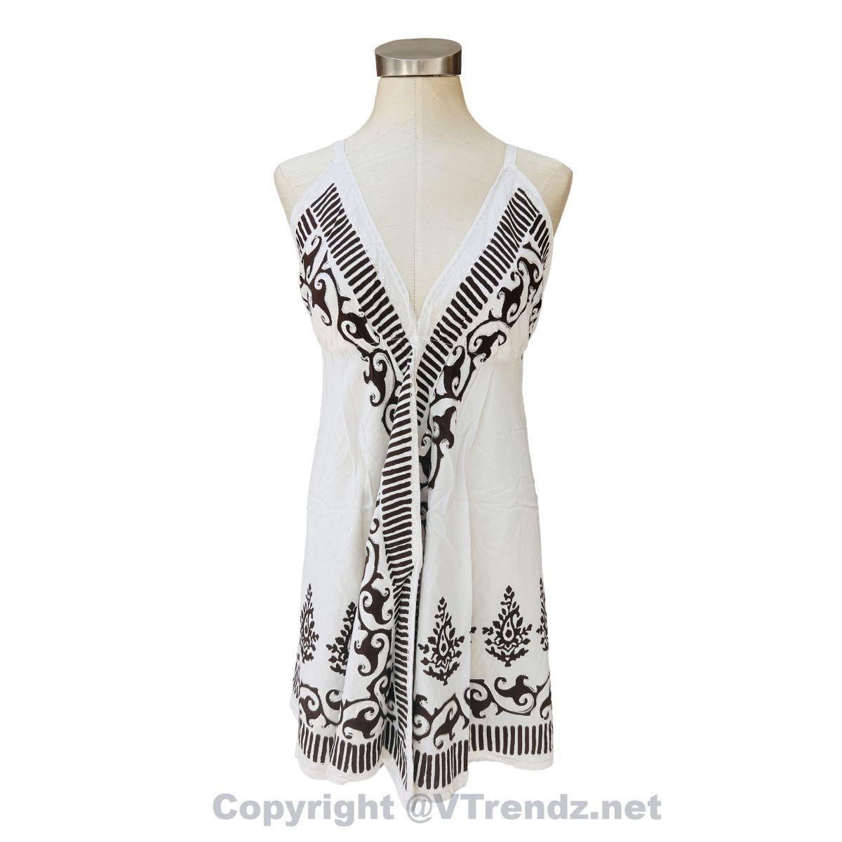 Batik Printed Short Scarf Dress with Adjustable Straps and Stretchable Back - Image 6