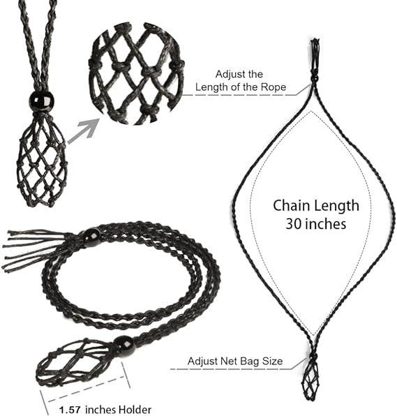Boho-Style Woven Rope Cord Crystal Cage Necklace Holder: Your Perfect Talisman Display - Image 5