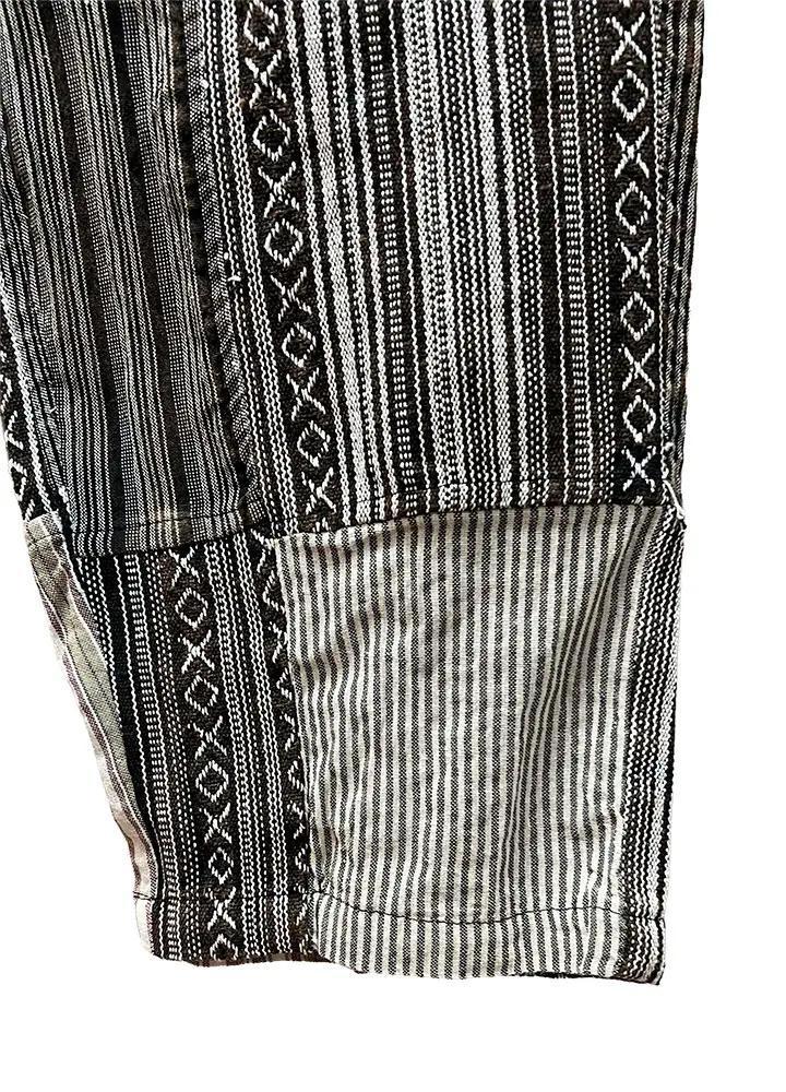 Black & White Cosmic Sign Patchwork Open Bottom Pants - Image 3