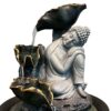 Resting Buddha with Leaves & LED Antique Resin Tabletop Waterfall Fountain VTrendz