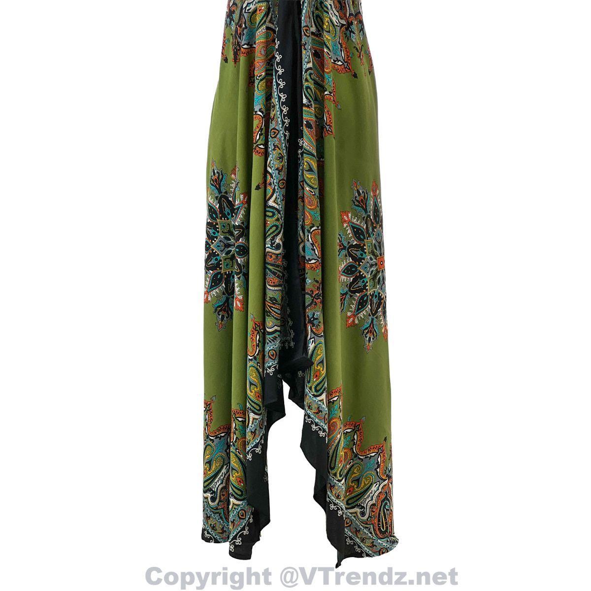 Jamawar Scarf Dress Dori with Halter Neck & Back Ties - Image 10