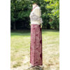 Red Palazzo Pant Flower Print Rayon Comfy & Trendy One Size Fits Most 100% Handmade Wrap Pants - Image 2