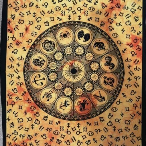 Zodiac & Symbols Poster Wall Hanging Handmade Cotton Tapestry 40" x 30" inch