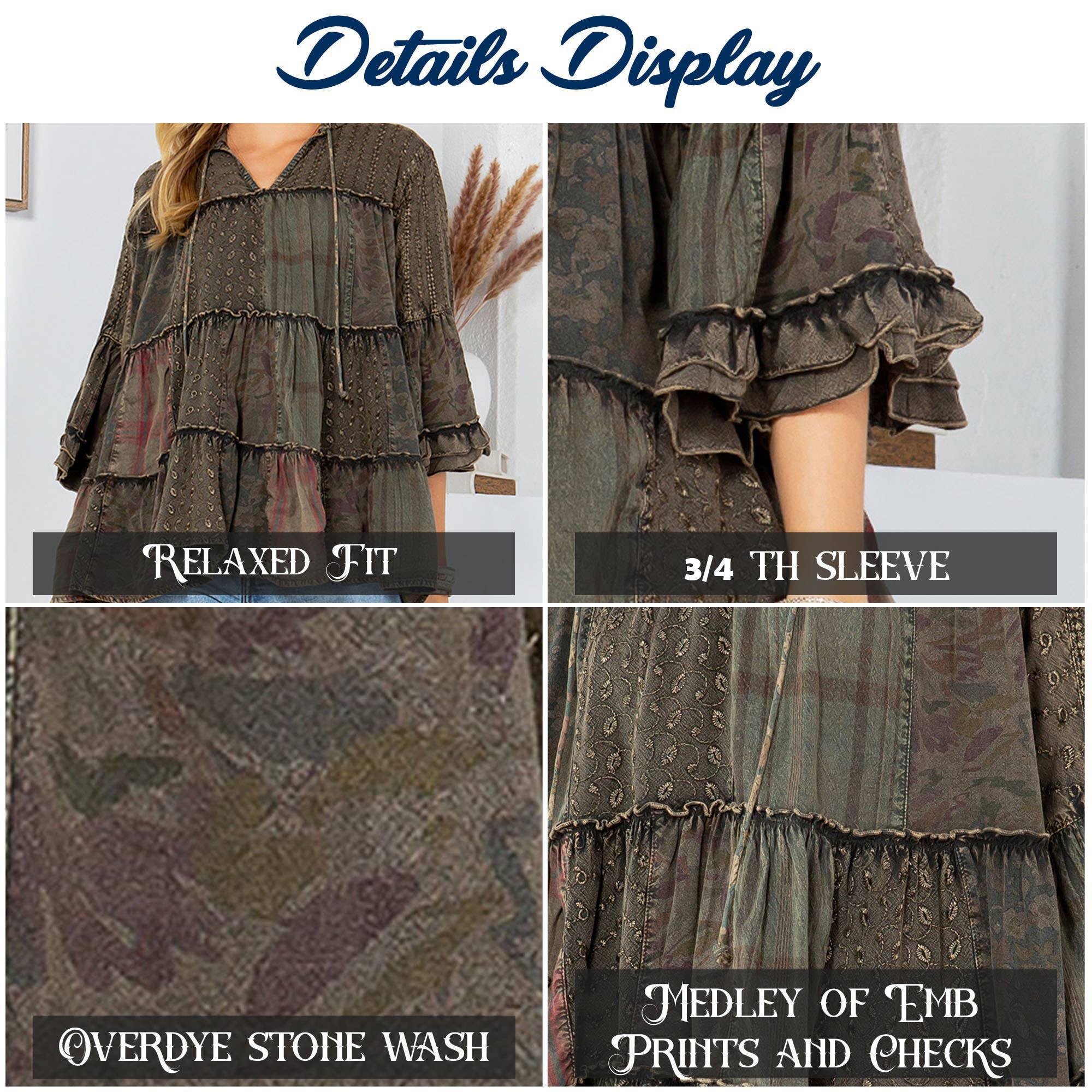 Overdyed Patchwork Jhabla Top with Embroidery - Image 6