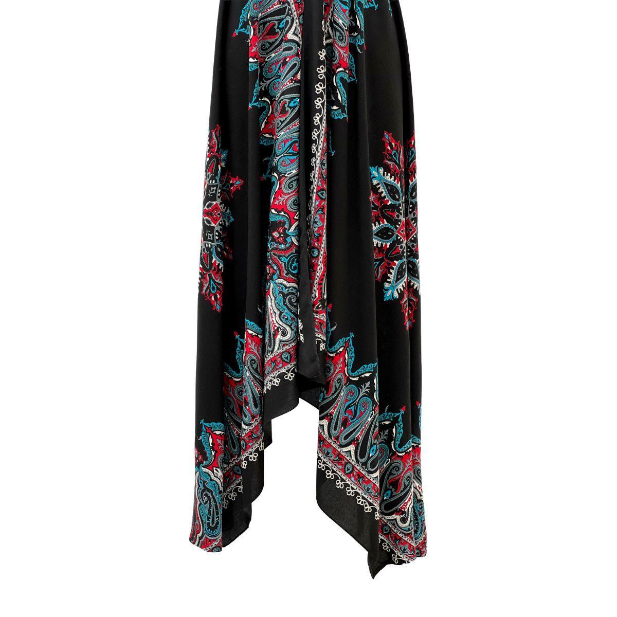 Jamawar Scarf Dress Dori with Halter Neck & Back Ties - Image 17