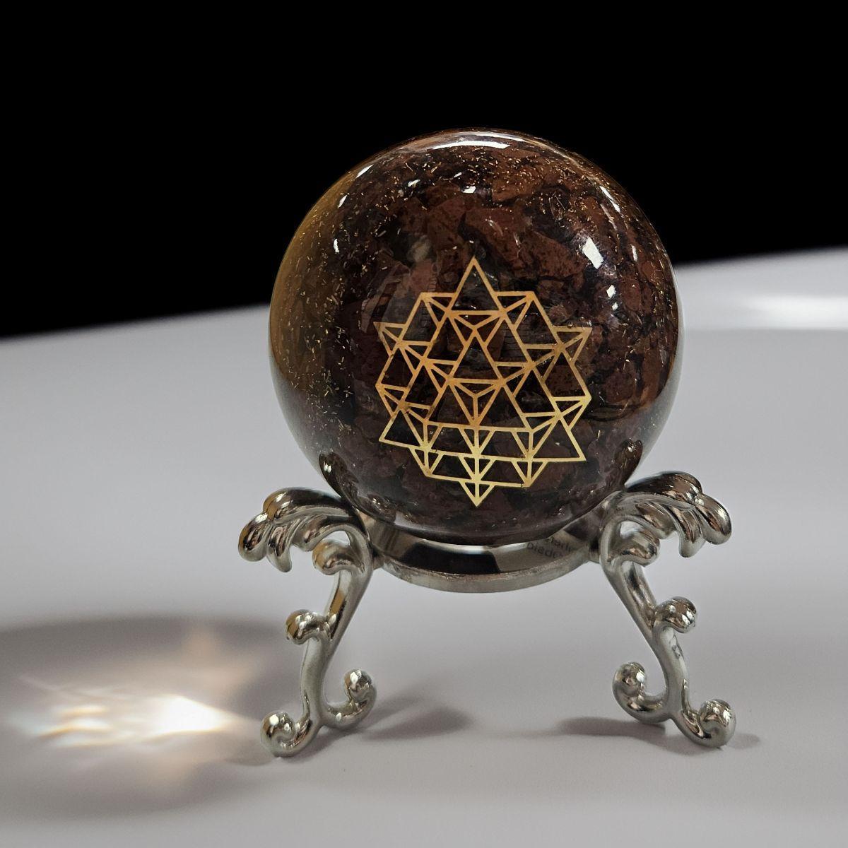 Mahogany Obsidian Orgone Sphere – Artifact of Strength & Psychic Shielding – 2" - Image 2